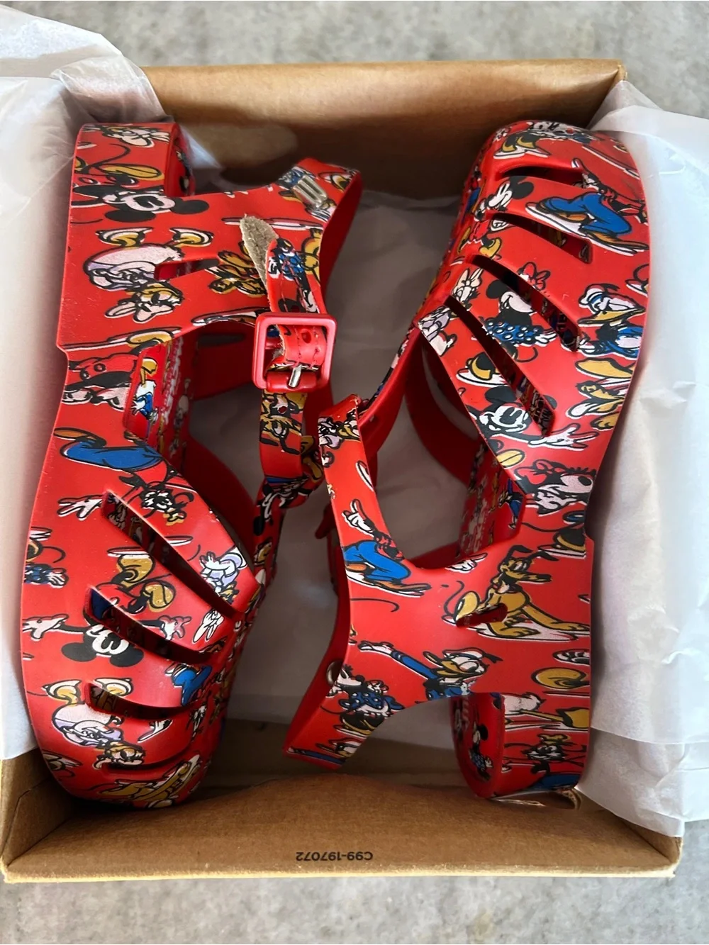 Mini Melissa x Disney Red Mickey Kids Jelly Sandals Size 10